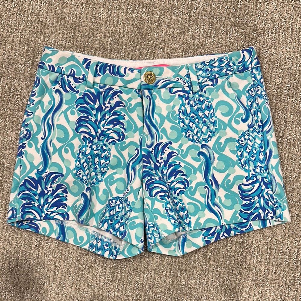 Lilly Pulitzer Blue and White High Waist Shorts
